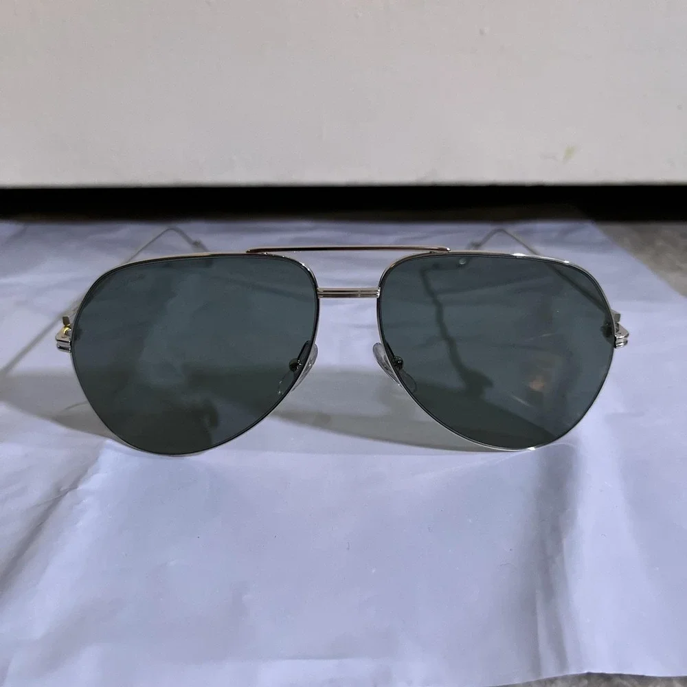Cartier Sunglasses Mens Gold Gray Aviator Metal CT0110S 008 Made In France